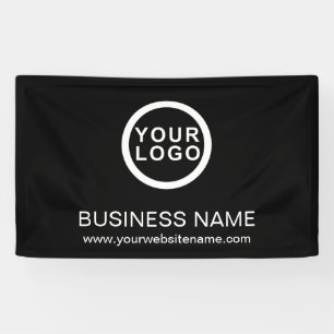 Your Business Logo Brand Name Black Banner