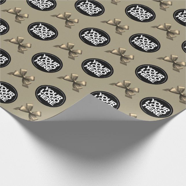 Your Business Logo Custom Gold Bronze Wrapping Paper (Corner)