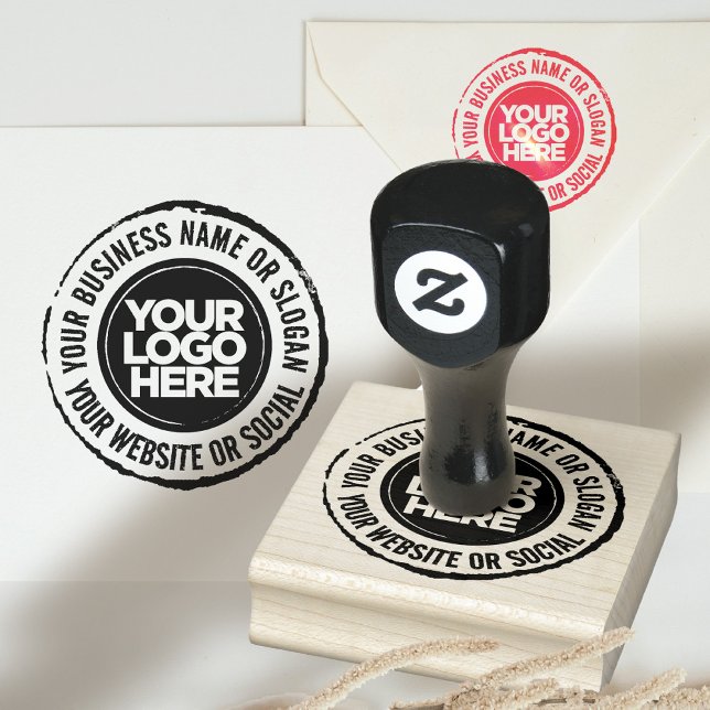 Your Business Logo Custom Grunge Rubber Stamp (Your Business Logo Custom Rubber Stamp)
