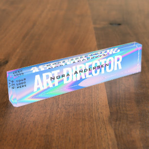 Your Business Logo Custom Holographic Artsy Nameplate