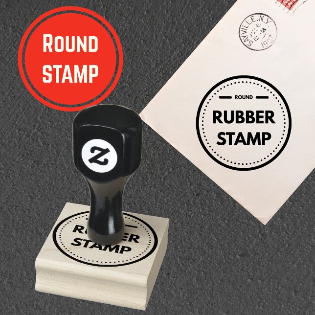 Your Business Logo Custom Round Rubber Stamp (Creator Uploaded)