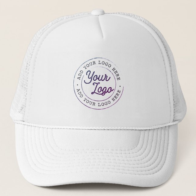Your Business Logo Custom Simple Rainbow Trucker Hat (Front)