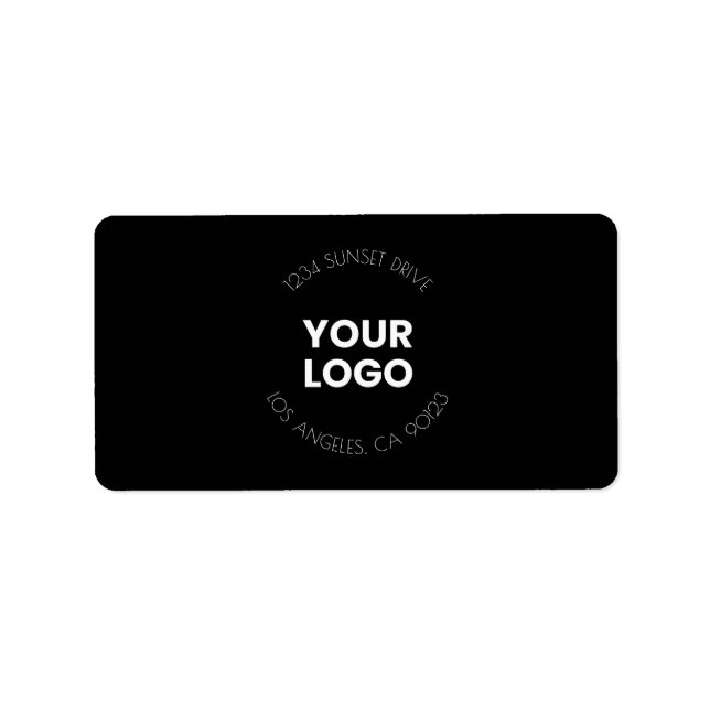 Your Business Logo & Custom Text | Black & White  Label (Front)