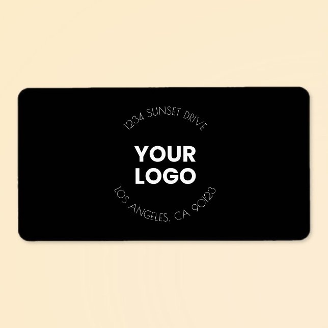 Your Business Logo & Custom Text | Black & White  Label (Creator Uploaded)