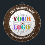 Your Business Logo Custom Text Dart Board Template<br><div class="desc">Custom Colours and Fonts - Design Your Own Personalised Dart Board with Your Company Logo and Name Website or Custom Text Professional Business Promotional Dartboards / Gift - Add Your Logo - Image - Photo or QR Code / Name - Company / Website or Phone , E-mail / more -...</div>