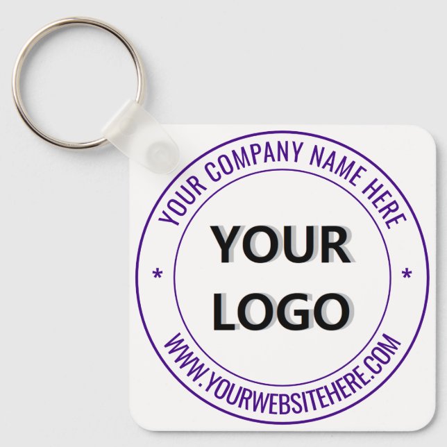 Your Business Logo Custom Text Keychain Example (Front)