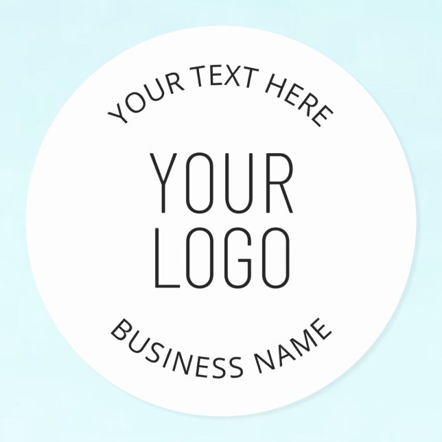 Your Business Logo & Customisable Message Classic Round Sticker (Creator Uploaded)
