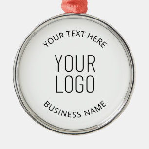 Your Business Logo & Customisable Message Metal Ornament