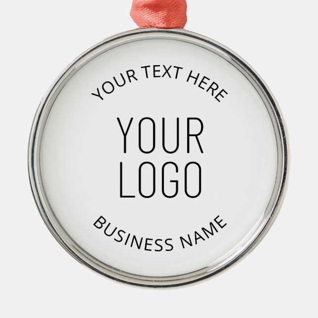 Your Business Logo & Customisable Message Metal Ornament (Front)