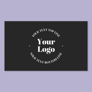 Your Business Logo & Customisable Text Template  Rectangular Sticker