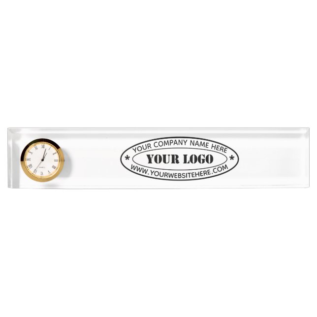 Your Business Logo Desk Name Plate Example (Front)