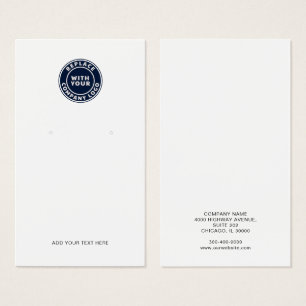 Your Business Logo Earrings Display Card