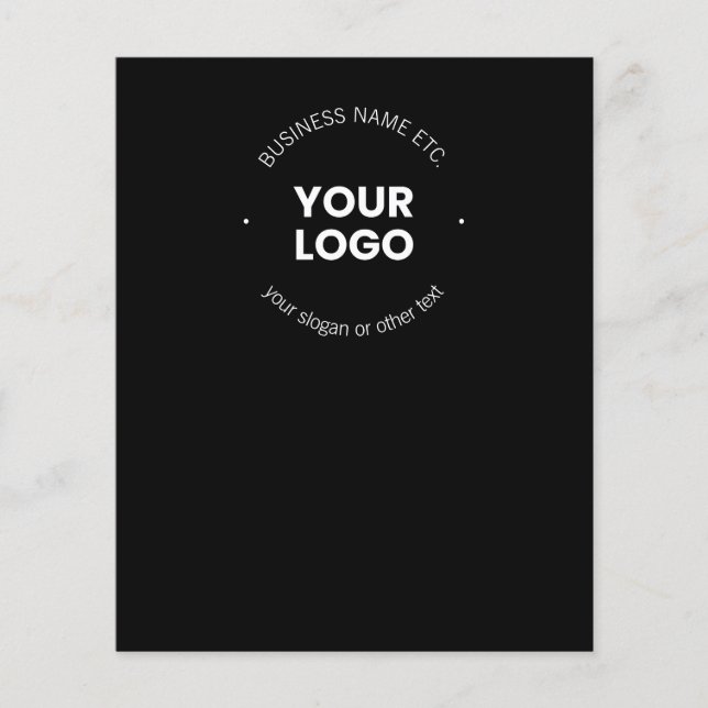 Your Business Logo & Editable Text | Black & White Flyer (Front)