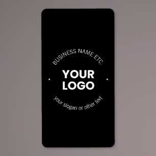 Your Business Logo & Editable Text Black & White Label