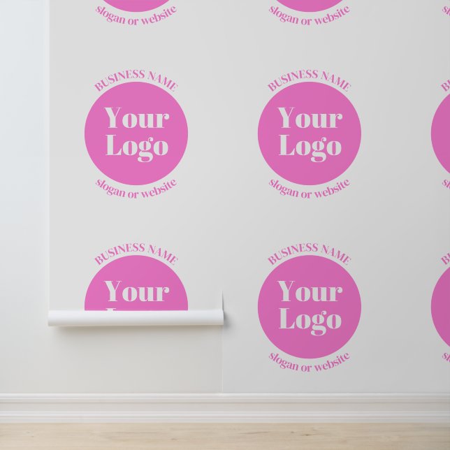 Your Business Logo & Editable Text Template | Pink Wallpaper (Application)