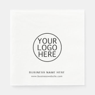 Your Business Logo Elegant Minimalist Custom Paper Napkin