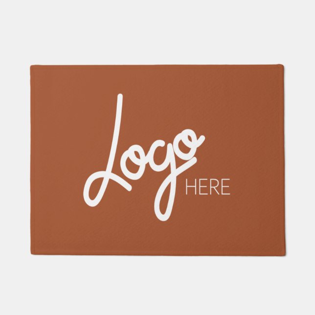 Your Business Logo Elegant Modern Terracotta Doormat (Front)