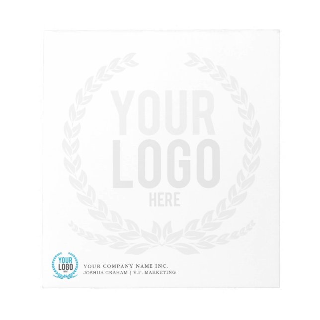 Your Business Logo Faded Backdrop | Custom Notepad (Front)