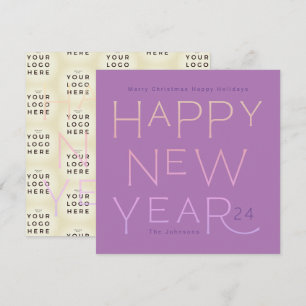 Your Business Logo   Happy New Years Modern Custom Holiday Card