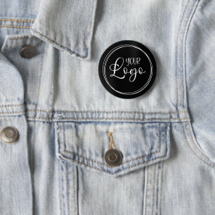 Your Business Logo Here Black Ombre 6 Cm Round Badge