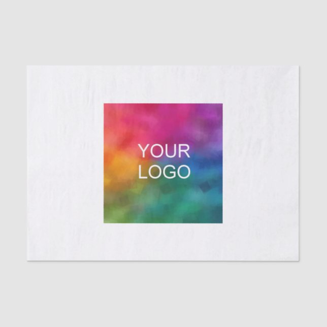 Your Business Logo Here Modern Custom Template Tissue Paper (Front)