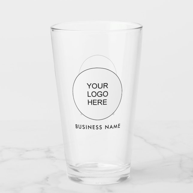 Your Business Logo Here Text Employee Beer Glass (Back)