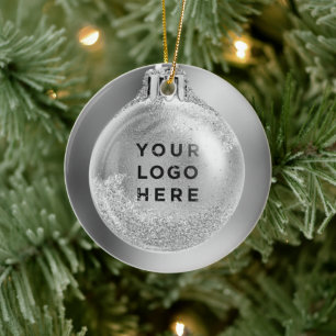 Your Business Logo Into Christmas Ball Custom Ceramic Ornament