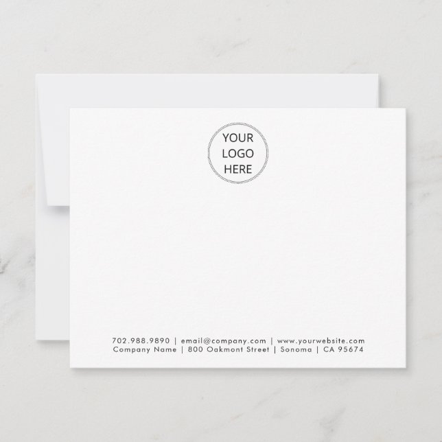 Your Business Logo Minimalist Professional White Card (Front)