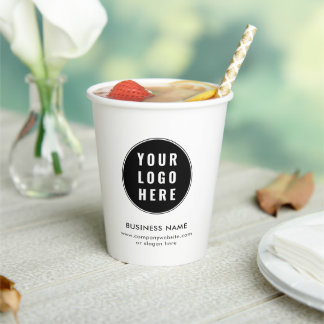 Your Business Logo Minimalist Promotional Custom Paper Cups