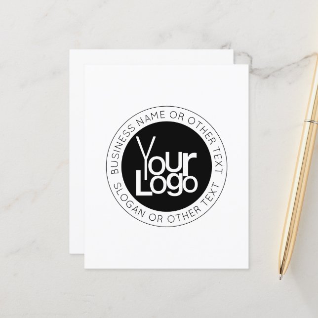 Your Business  Logo & Modern Simple Editable Text (Front/Back In Situ)