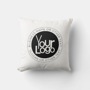 Your Business  Logo & Modern Simple Editable Text Cushion