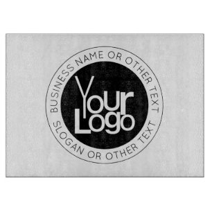 Your Business Logo & Modern Simple Editable Text Cutting Board