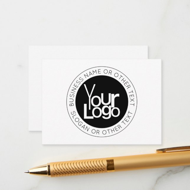 Your Business  Logo & Modern Simple Editable Text Enclosure Card (Front/Back In Situ)