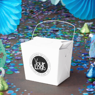 Your Business Logo & Modern Simple Editable Text Favour Box