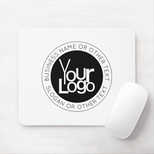 Your Business  Logo & Modern Simple Editable Text Mouse Pad (With Mouse)