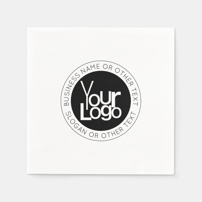 Your Business  Logo & Modern Simple Editable Text Napkin (Front)