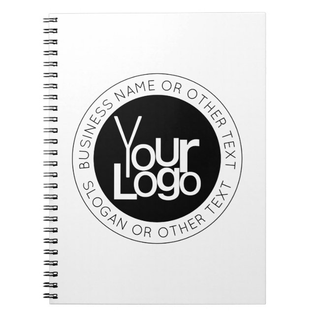 Your Business  Logo & Modern Simple Editable Text Notebook (Front)