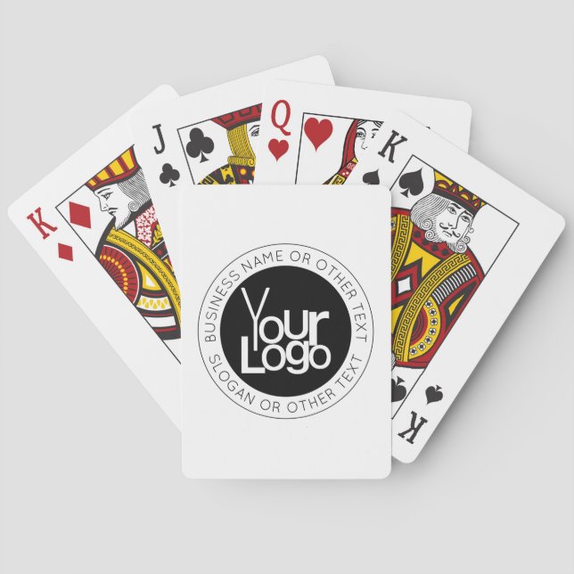 Your Business  Logo & Modern Simple Editable Text Playing Cards (Back)