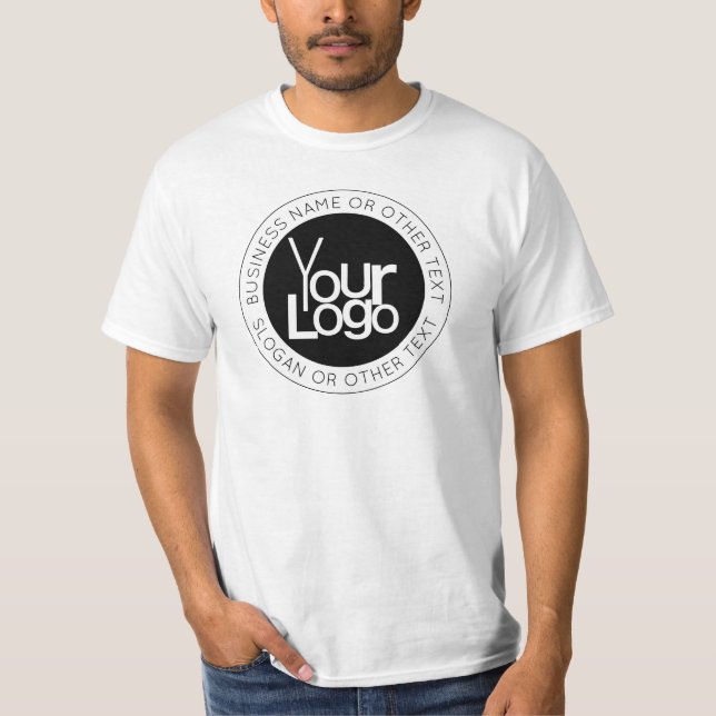 Your Business  Logo & Modern Simple Editable Text T-Shirt (Front)