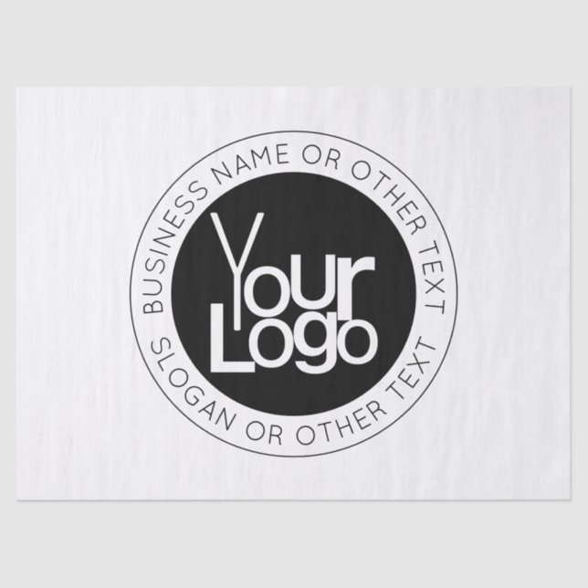 Your Business  Logo & Modern Simple Editable Text Tissue Paper (Front)