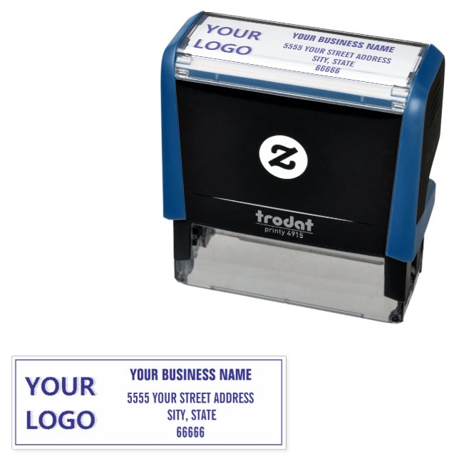 Your Business Logo Name Address Self-inking Stamp (In Situ)