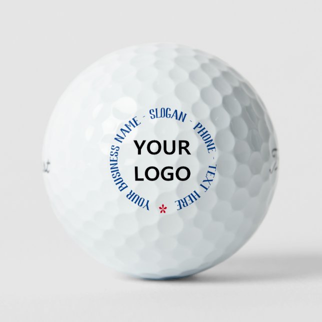 Your Business Logo Name Slogan Text Personalised Golf Balls (Front)