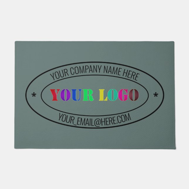 Your Business Logo Name Text Personalised Office Doormat (Front)