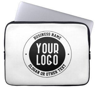 Your Business Logo or Design   Bold Editable Text Laptop Sleeve