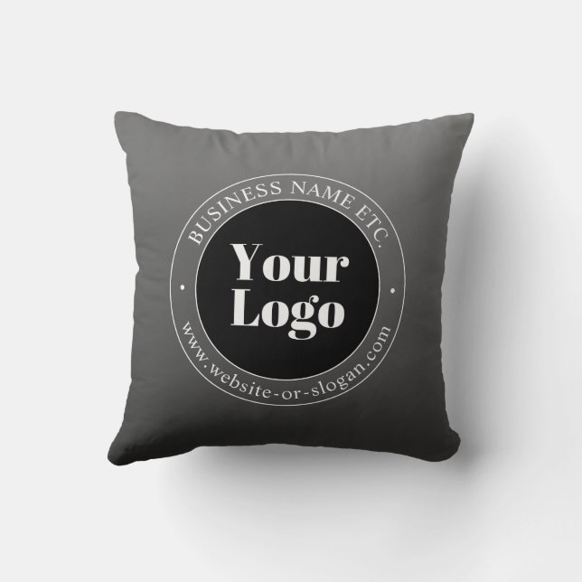 Your Business Logo or Design & Editable Text Cushion (Back)