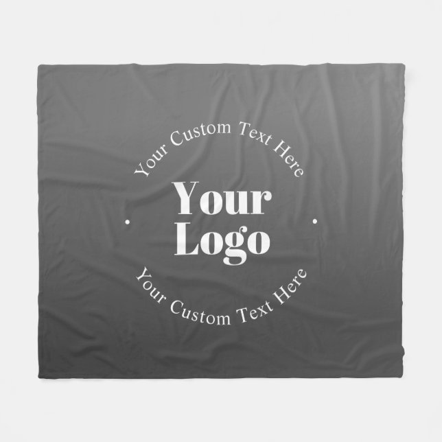 Your Business Logo or Design & Editable Text Fleece Blanket (Front (Horizontal))