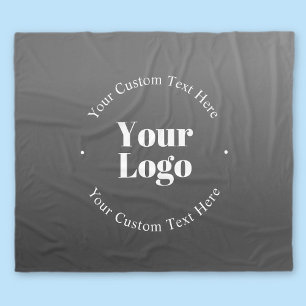 Your Business Logo or Design & Editable Text Fleece Blanket