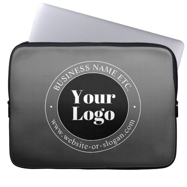 Your Business Logo or Design & Editable Text Laptop Sleeve (Front)