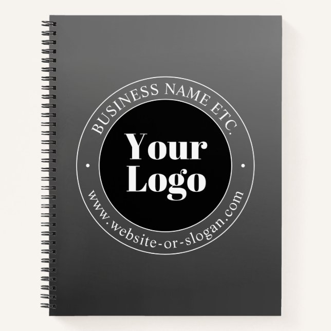 Your Business Logo or Design & Editable Text Notebook (Front)