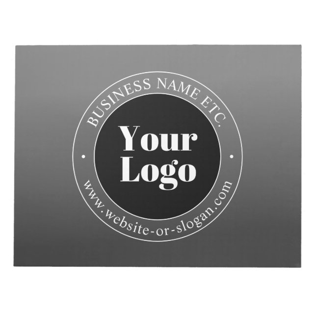Your Business Logo or Design & Editable Text Notepad (Front)